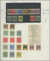 1912-27 KGV Keyplates extensive collection on leaves with Multiple ...