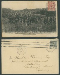 NEW HEBRIDES: 1903 Syndicat Francais 5c &amp; 15c (fault) tied to the ...