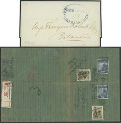 POSTAL HISTORY: Small selection including 1859 folded entire to ...