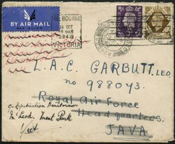 POSTAL HISTORY: 1942 (Feb 19) airmail cover from Durham, Great ...