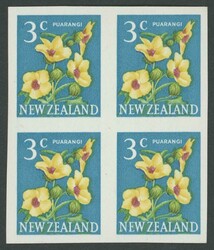 1967 Decimal Pictorials 3c Puarangi Flower imperforate plate proof ...
