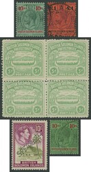 Collection from 1907 Large Canoes set * & used plus blocks of 4 ½d ...