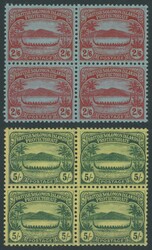 1908-11 Small Canoes ½d to 5/- set SG 8-17 blocks of 4, generally ...