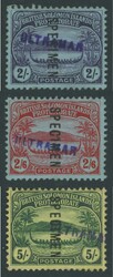 1908-11 Small Canoes 2/- 2/6d & 5/- with 'SPECIMEN' Overprint SG ...
