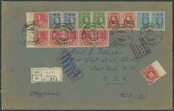 POSTAL HISTORY: 1935 (Apr 2) large linen-lined cover (265x167mm) ...