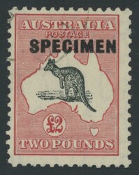 £2 black & rose-carmine overprinted 'SPECIMEN' ACSC 58x (SG 138s) ...