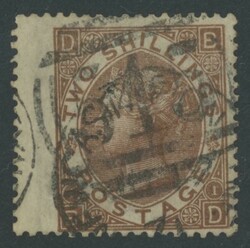 1867-80 QV Surface-Printed Large Uncoloured Corner Letters Spray of ...