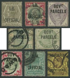 OFFICIAL STAMPS: Untidy array with 'I.R.' including QV 6d grey x6 ...