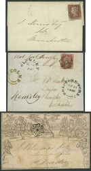 Maltese Cross cancellations accumulation on QV Line-Engraved Imperf ...