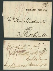 Birmingham: Postal History accumulation in box from 1780 entire with ...