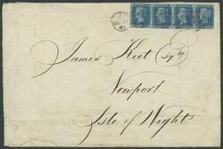 QV Line-Engraved Letters frankings accumulation including 1861 ...