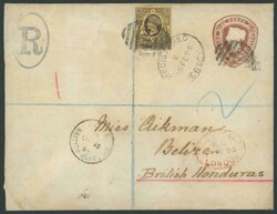 CHANNEL ISLANDS: Jersey 1895 (Feb 15) usage of Postal Stationery QV ...