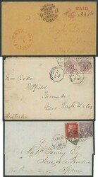 Destinations group including 1855 envelope to Victoria, Australia ...