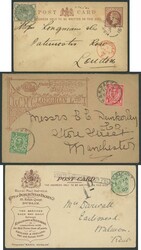 Holyhead & Kingstown Packet markings from 1884 QV Postal Cards ½d ...