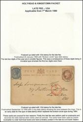 Holyhead & Kingstown Packet markings from 1884 QV Postal Cards ½d ...