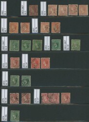 Collection from 1862 QV No Watermark Rough Perf 14-16 6d green (SG 1; ...