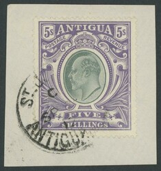 1903-07 Crown CC Watermark 5/- grey-green & violet Chalk-Surfaced ...