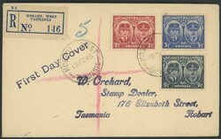 Accumulation including 1928 Koobaburra M/S ** (suntanned gum), Robes, ...