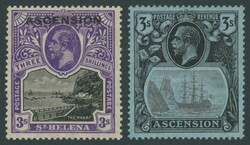 Mint selection from 1922 'ASCENSION' overprints on St Helena KGV ...