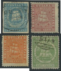 Collection from 1854 Ship Imperf 4c blue, 1860 Thick Paper 4c blue, ...