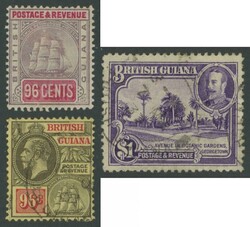 Small selection with 1889 Ship Crown CA Wmk range including 48c & 96c ...