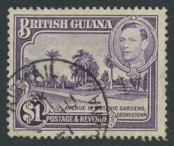 1938-52 KGVI Pictorials Botanic Garden $1 bright violet Perf 14x13 SG ...