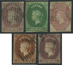 1857-59 QV Perkins Bacon Large Star Watermark Imperf Blued Paper 6d ...