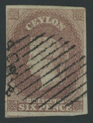 1857 QV Perkins Bacon Blued Paper with Large Star Watermark Imperf 6d ...