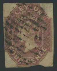 1857-59 QV Perkins Bacon White Paper with Large Star Watermark Imperf ...