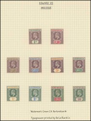 1902-68 issues on annotated pages with KEVII Crown CA Wmk set mint & ...