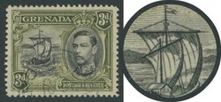 1938-50 KGVI Pictorials 3d black & brown-olive Perf 12½ with Line on ...
