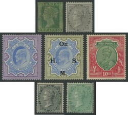 Mint collection from East India 1854 QV Imperf 2a green (virtually no ...