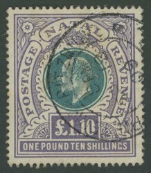 1902 KEVII 'POSTAGE/REVENUE' Keyplates Crown CC Watermark £1/10/- ...