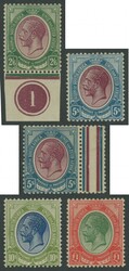 1913-24 KGV Heads ½d to £1 set SG 3-17 (Scott 2-16) plus extra ...