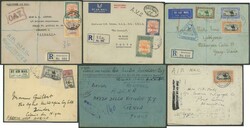 Commercial airmail covers 1930s-1950s to an array of overseas ...