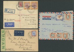 Commercial airmail covers 1930s-1950s to an array of overseas ...
