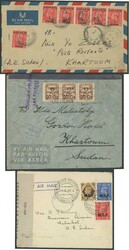 Commercial inwards airmail covers 1930s-1950s including from Aden ...