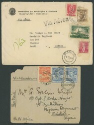 Commercial airmail covers 1930s-1950s that all transited through ...