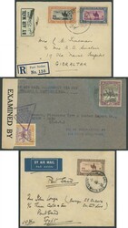 1927-45 commercial airmails on annotated pages mostly pre-WWII ...