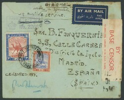 1940 (Dec 14) OAS cover airmail to Spain with Camel Postman 15m &amp; ...