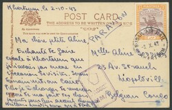 1943 (Oct 2) social use of Sudan PPC to "Leopoldville/Belgian Congo" ...