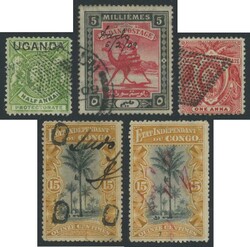 LADO ENCLAVE: Belgian Congo adhesives x16 to 50c with various "Lado" ...