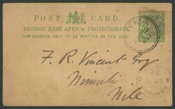 NIMULI: 1903 commercial usage of British East Africa ½a Postal Card ...