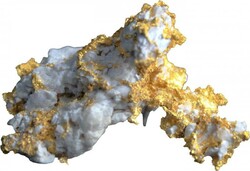 Gold/Quartz nugget (31.4g) total actual gold weight +/-19.5 grams, ...