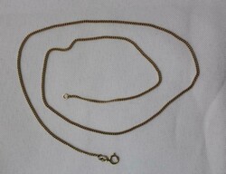 Gold 9ct signet ring (4.98g) size R, engraved; and thin cable ...