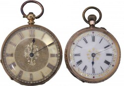 Ladies fob watches both 'no name' open face with roman numeral hours, ...