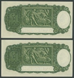 1942 KGVI £1 Armitage/McFarlane Dark Green Main Print R30a pair ...