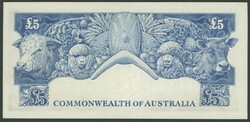 1954 £5 Coombs/Wilson Reserve Bank R50L Last Prefix serial 'TD/09 ...