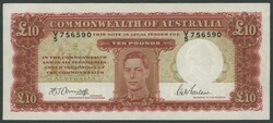 1943 KGVI £10 Armitage/McFarlane R59F First Prefix serial 'V/5 ...