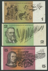 1967 Coombs/Randall set R72-402 comprising $1 (light bends EF) $2 $5 ...